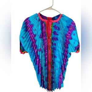 M032 // Fantastic tie dye Micro pleat Vintage top